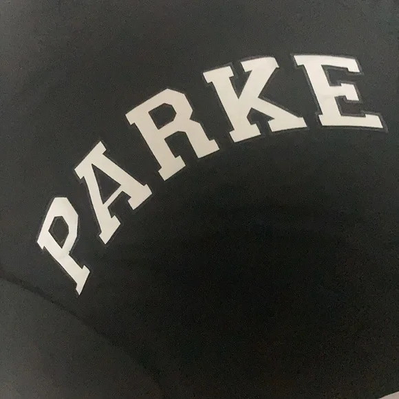 Parke Black Mock Neck Sweatshirt with white Varsity lettering size XXL